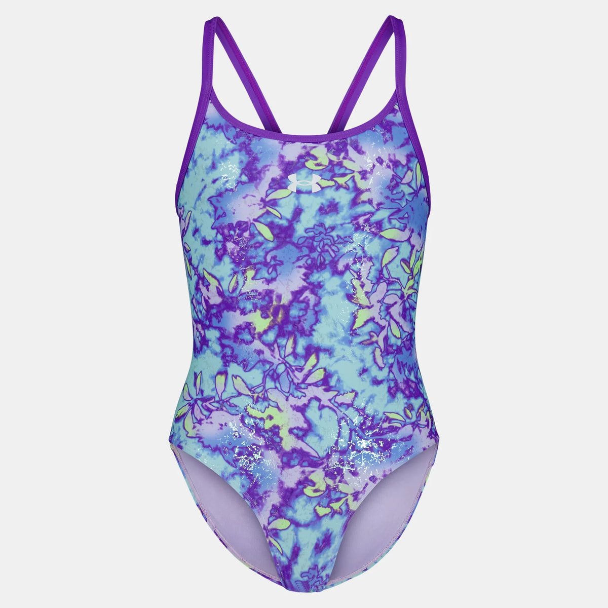 UA Floral Dye Girls' 1-Piece Swimsuit